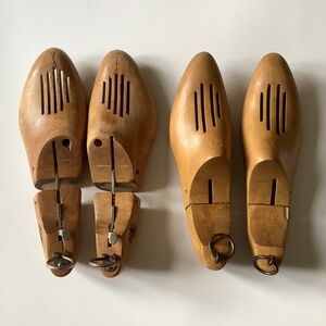 Two wooden handmade shoe trees
